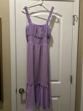 Lavender Ruffle-Trim  Dress